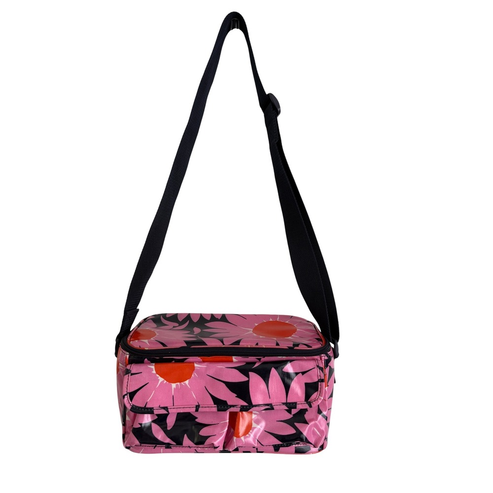 NWOT Vera Bradley Pink Orange Floral Insulated Lunch Bag Crossbody Cooler Daisy